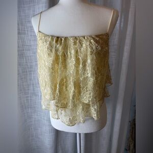 Ecote Yellow Tiered Ruffled Camisole